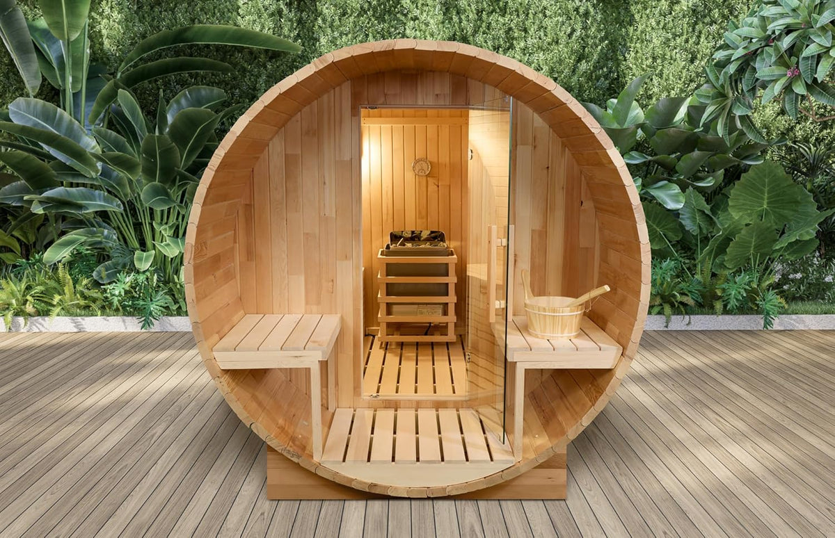 Sauna 6 Personas de Vapor con Estufa de Piedras | Cuida la Piel I Elimina toxinas I Reduce el estrés | Radio I USB I Bluetooh