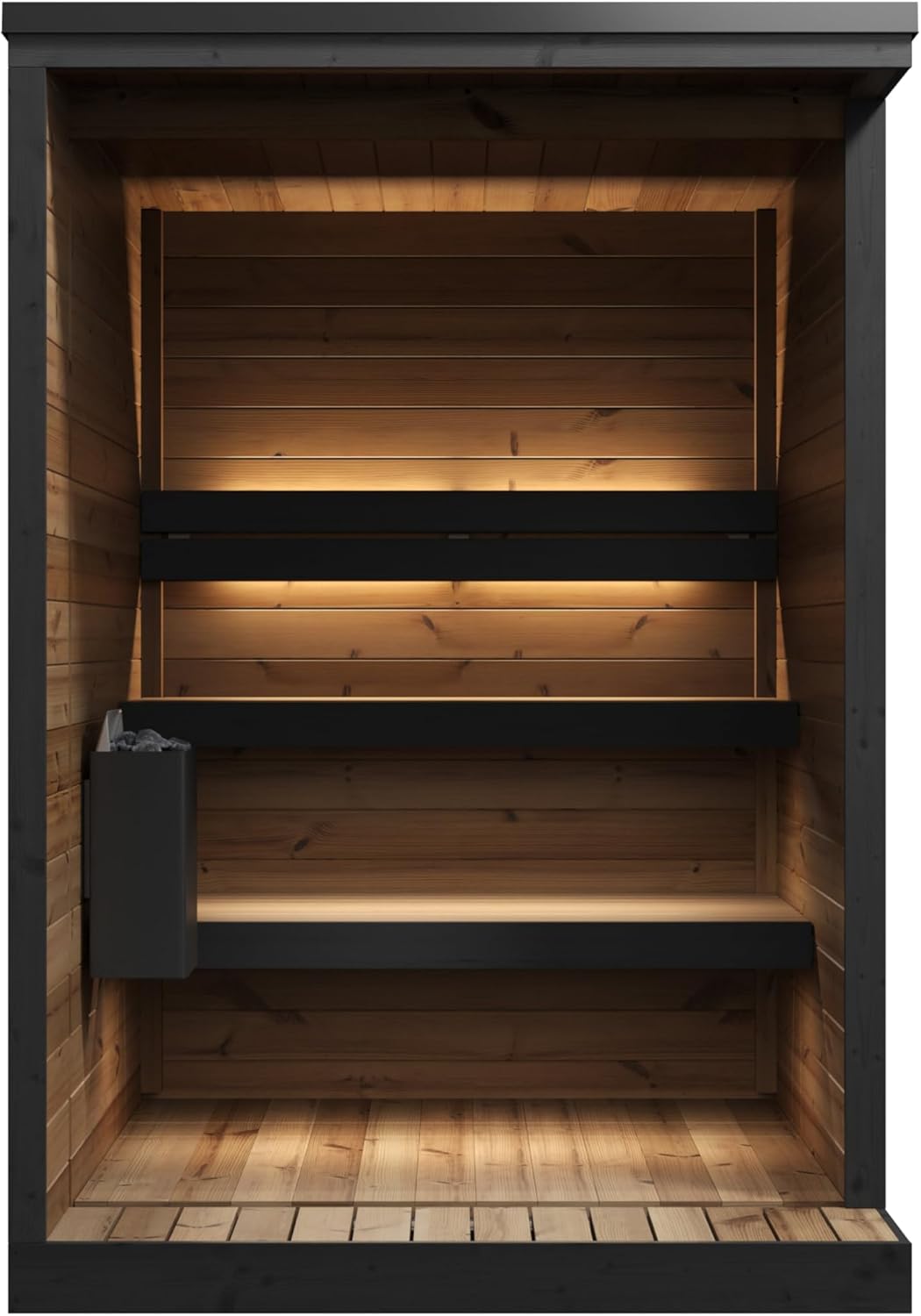 Sauna Exterior Hiki S, Diseñada, 149,6x201,9 cm, Capacidad para hasta 4 Personas