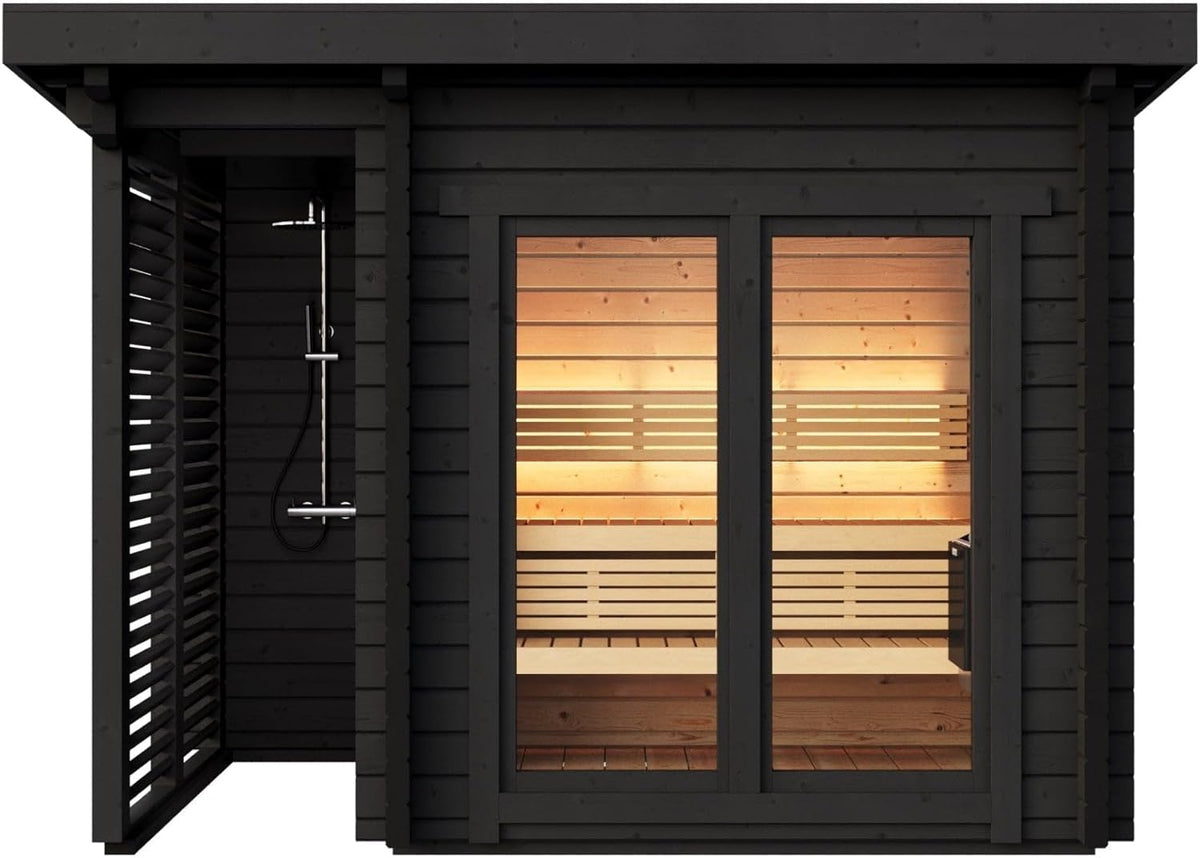 Sauna Exterior Deluxe Plus, para 4 pessoas, 3410x1940 mm