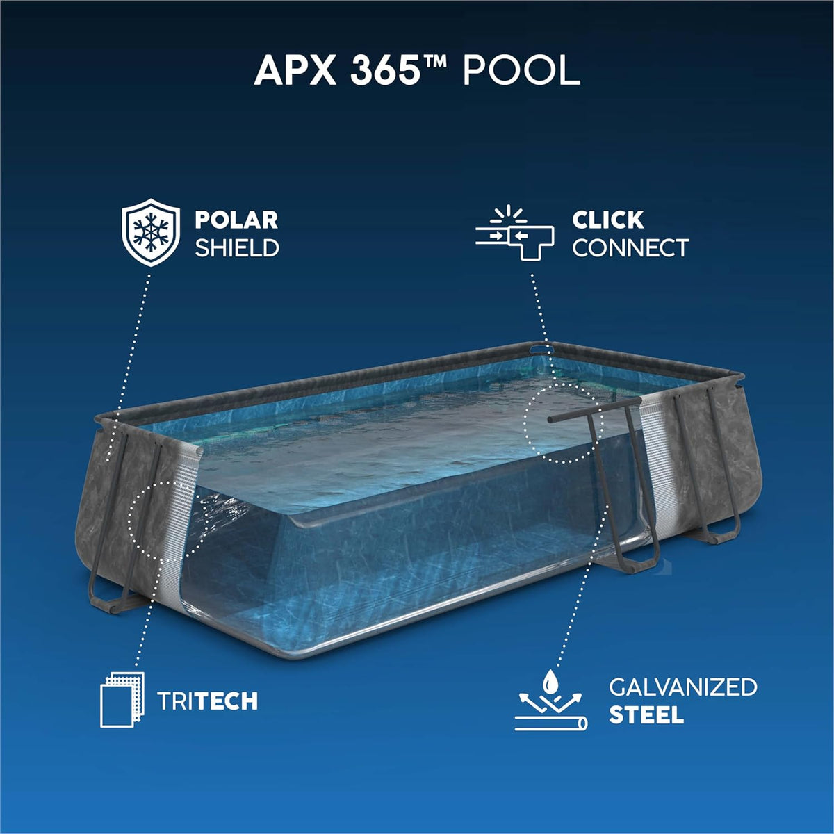 Juego de Piscina Rectangular de 24' x 12' x 52"/7.32 MX 3.66 MX 1.32 m