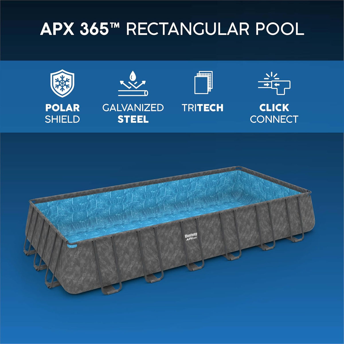 Juego de Piscina Rectangular de 24' x 12' x 52"/7.32 MX 3.66 MX 1.32 m